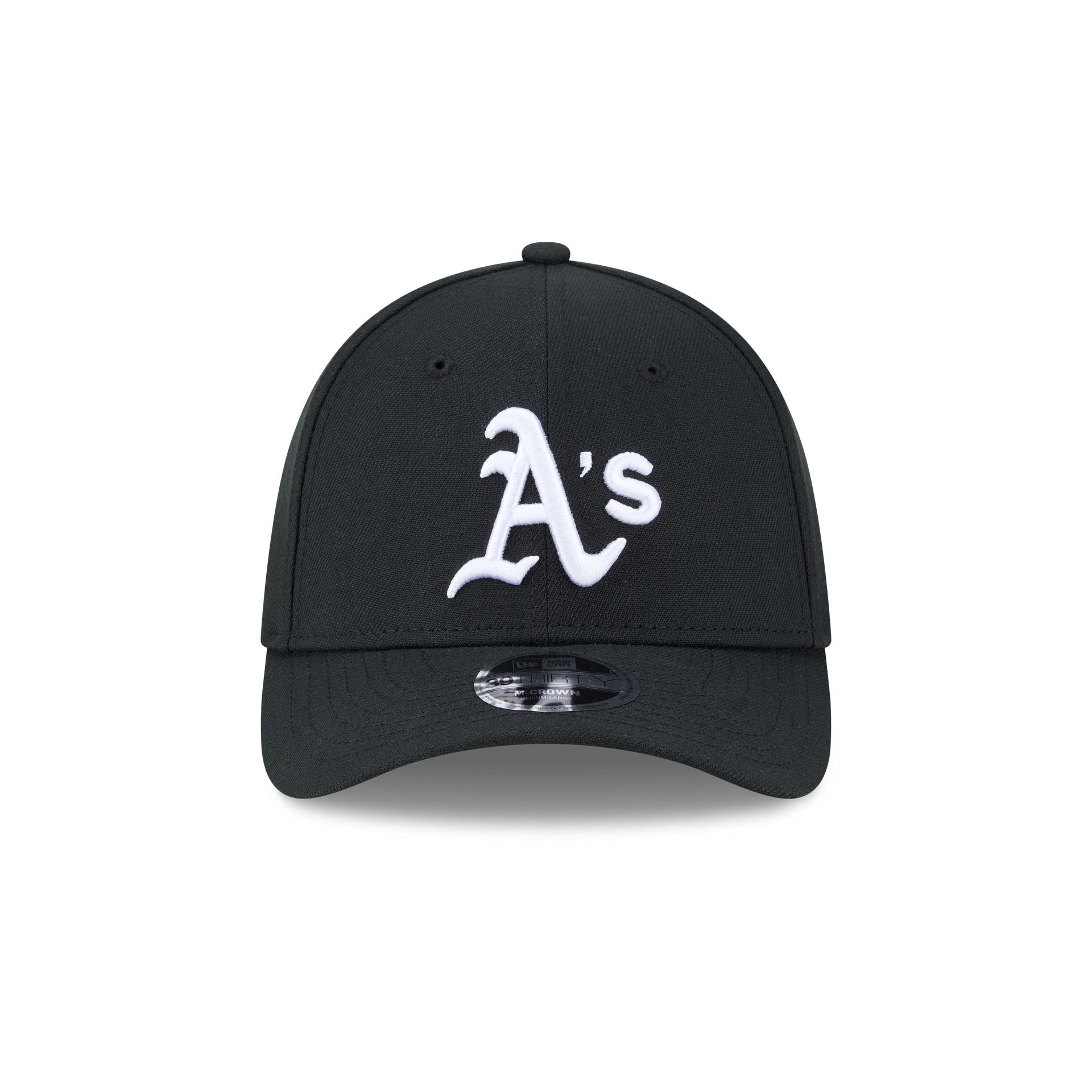 Athletics Black and White 39THIRTY M-Crown Stretch Fit Hat