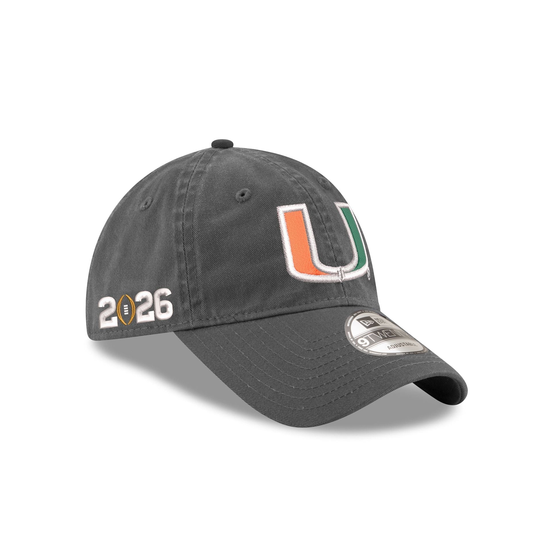 Miami Hurricanes Graphite 9TWENTY Adjustable Hat