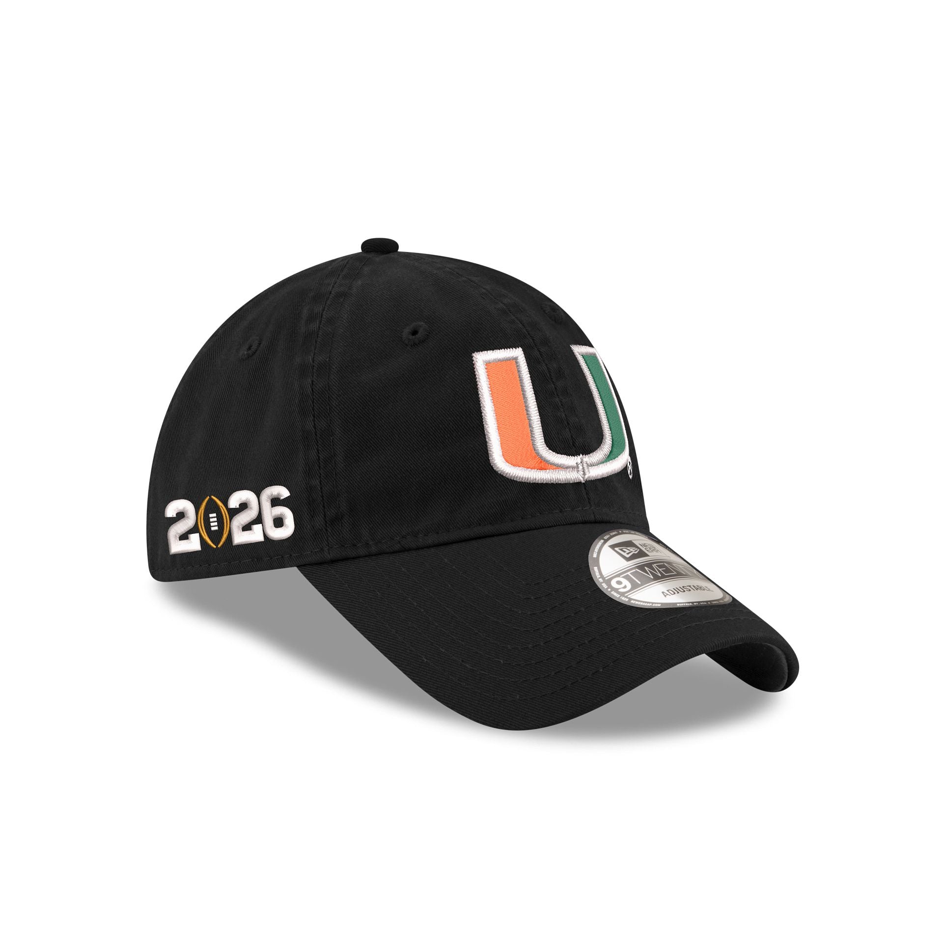 Miami Hurricanes Black 9TWENTY Adjustable Hat