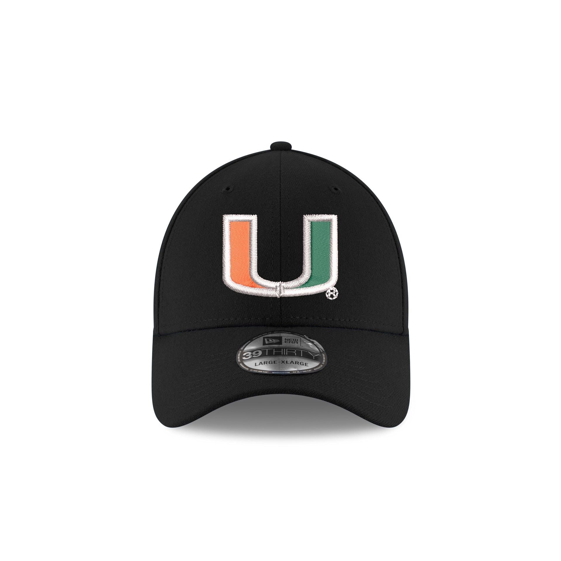 Miami Hurricanes Black Poly 39THIRTY Strech Fit Hat